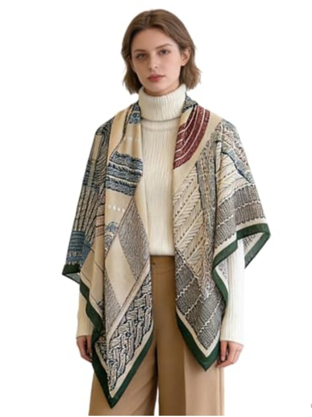 Extra Large 51" Square Scarf Polyester Shawl Head Wrap Neck Scarves for Women